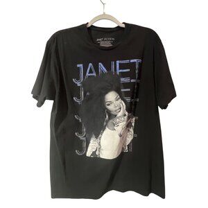 Janet Jackson Together Again 2023 Black Tour T-Shirt Large 100% Cotton